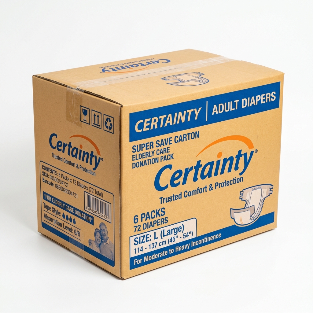ผ้าอ้อมผู้ใหญ่ Certainty ซุปเปอร์เซฟ ยกลัง 96 ชิ้น บริจาคโรงพยาบาลและผู้ป่วยติดเตียง